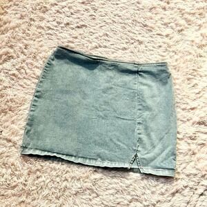 90s Vintage Vibe Y2K Grunge Clean Girl Mini Light Wash Classic Denim Skirt